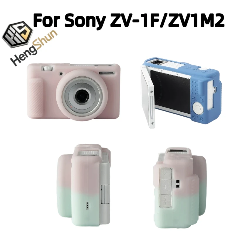 For Sony ZV1 Non‑Slip Silicone Camera Protective Case Anti‑Drop Wear‑Resistant Housing With Lens Cap + 1PCS Free Tempered Film
