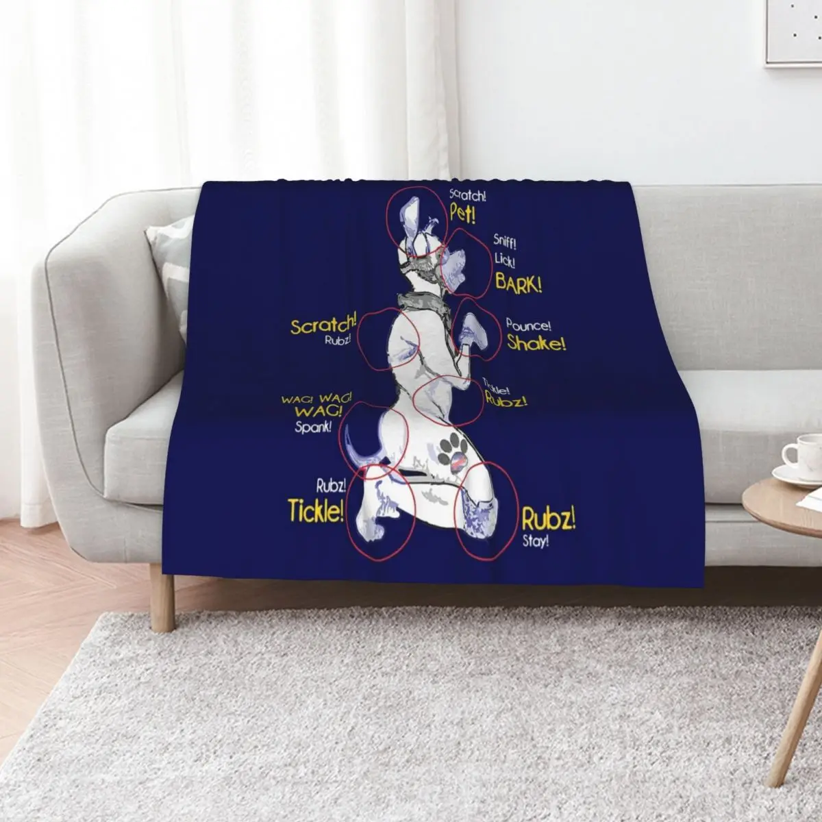 Human Puppy Play T-Shirt - Puppy Diagram Puppy Pride Throw Blanket warm winter Sofas Giant Sofa Luxury Blankets