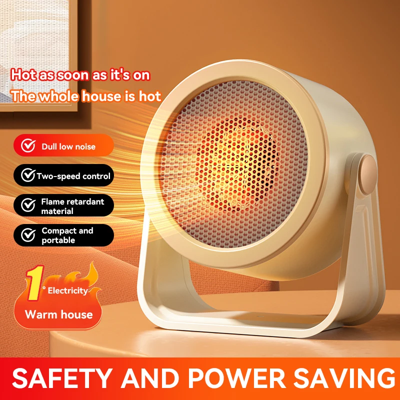 Mini Heater Small Portable Shaking Head Heater Low Noise Energy Saving  Rapid Heating for Desktop Home Office