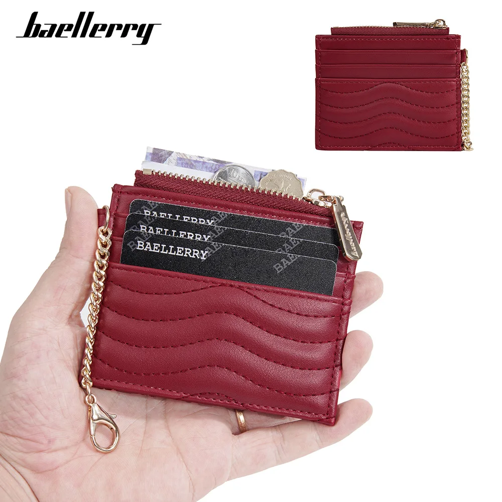 

Baellerry New Mini Short Women Card Wallets Simple Zipper Coin Pocket Female Purses Slim Credit Card Holder Wallet For Girls