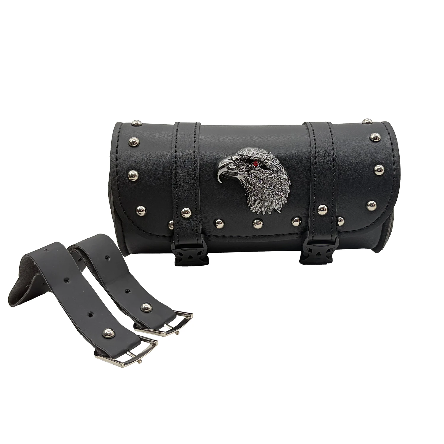 Universal Motorcycle Tool Bag PU Leather Front Fork Saddlebag Roll Tail Storage Bag Fit For Honda Yamaha Kawasaki Suzuki Harley