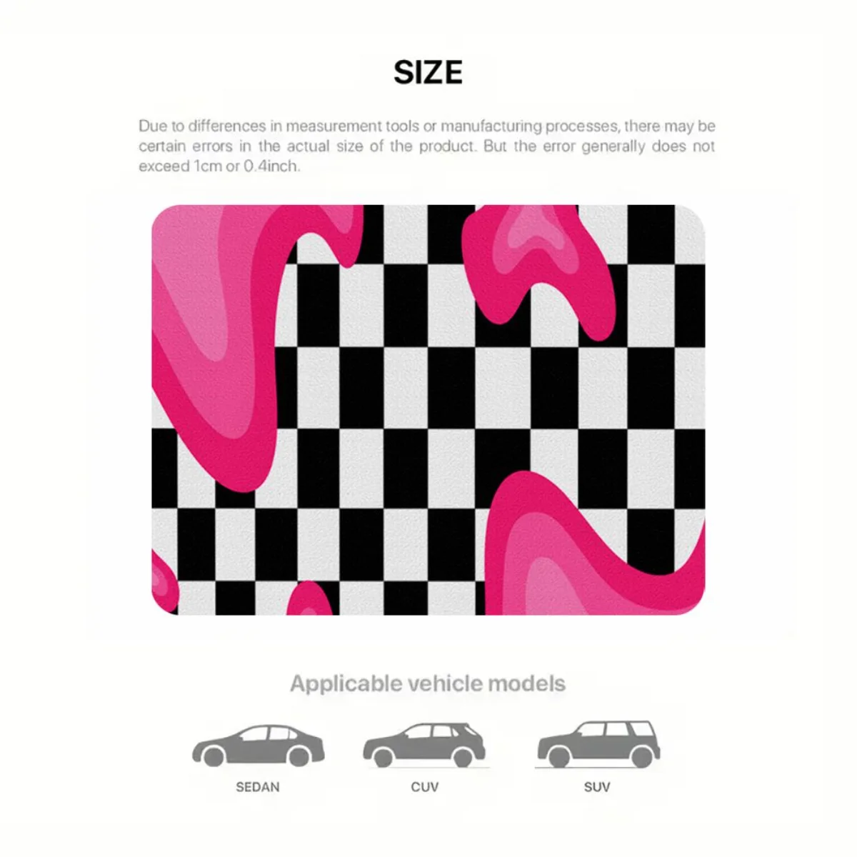 Universal Car Rear Trunk Mat Plaid Pink Liquid Pattern Print Waterproof Anti Slip Cargo Liner For Sedan SUV Interior Protection view 6