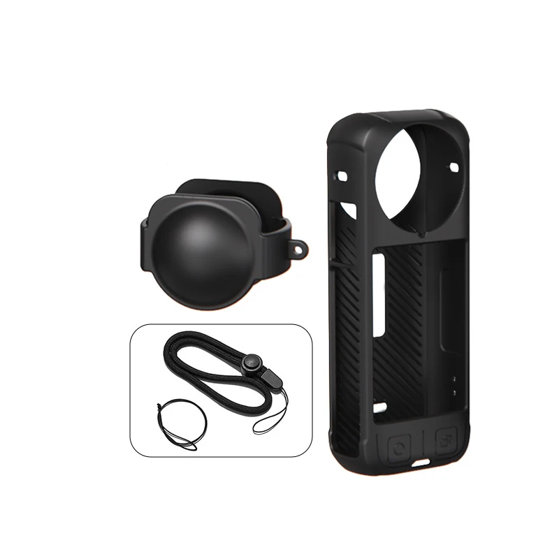 Casing pelindung ponsel insta 360x4, casing pelindung lembut standar, pelindung cangkang silikon karet + tutup lensa Set Fo insta360 x4