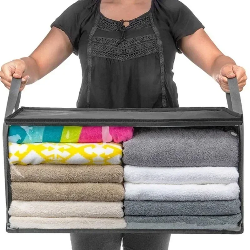 1pcs Non Woven Fabric Folding Clothes Storage Bag Clothes Collecting Case Toys Quilt Blanket Storage Organizer for Home