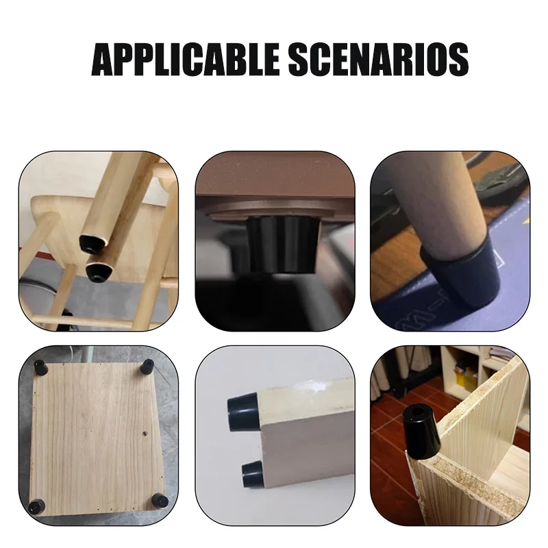 10Pcs Conical Rubber Feet With Gasket Shock Absorbing Elevating Foot Pads For Instrument Chassis Machine Furniture Table Chair