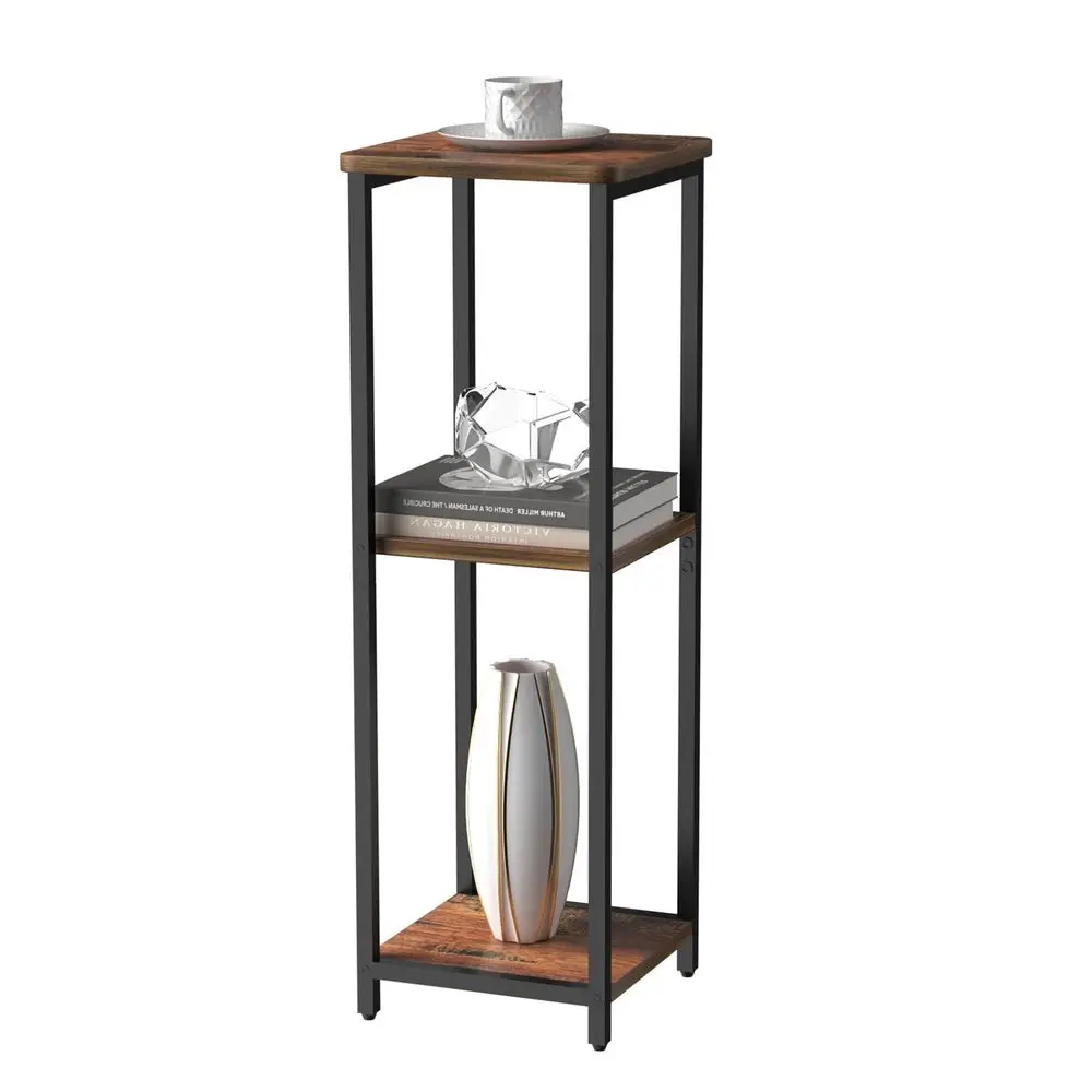 

Wide Square Drink Table with Adjustable Feet 3Tier Small Side Table for Apartments, Balcony amp Office SpaceSaving, Lightweight