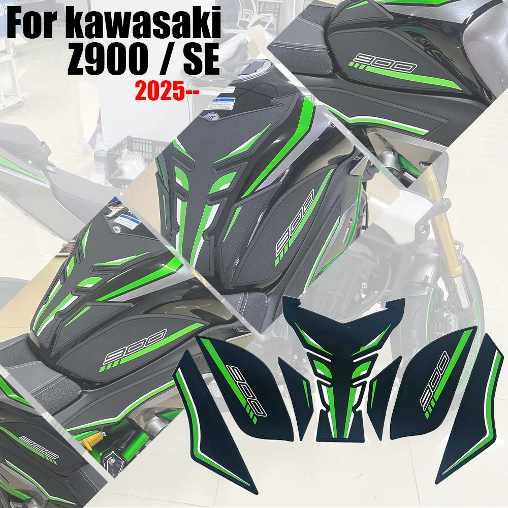 

For Kawasaki Z900 Z900SE 2025- Rubber Fuel Tank Protective Stickers Anti-Slip Moto Decals Accessories KawasakiZ900 2025-