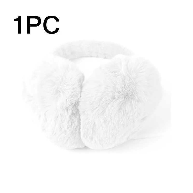 Winter Warm Soft Essential! Plush Foldable Earmuffs Soft Skin-Friendly Foldable Portable Cold Protection Must-Have