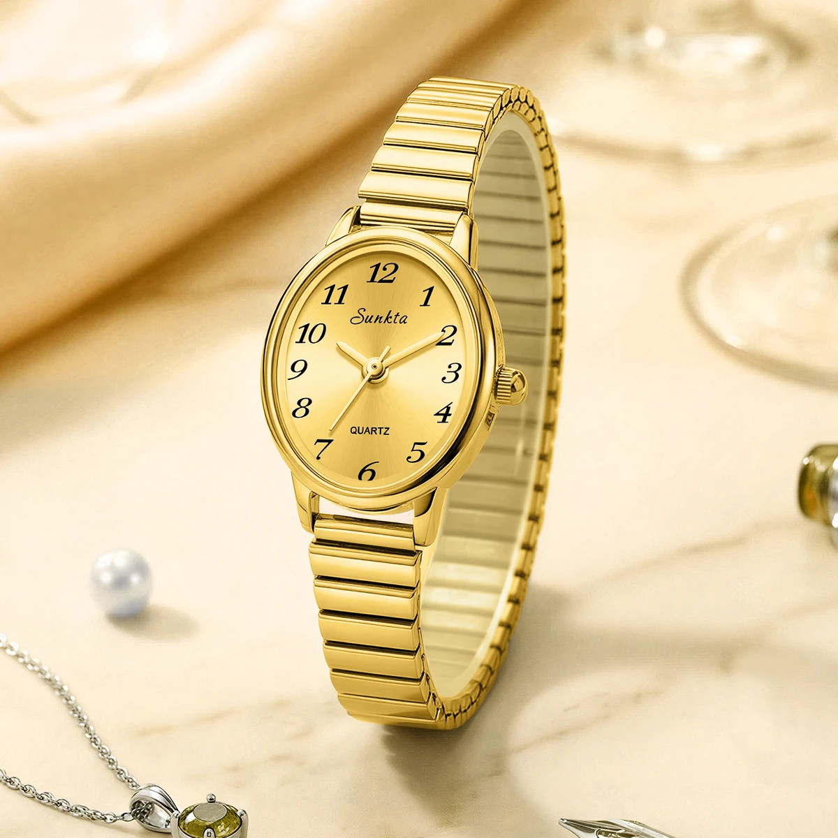 

SUNKTA 2026 vintage Ladies Watch quartz women's watch waterproof casual fashion women wristwatch gift Watch for Women reloj+BOX