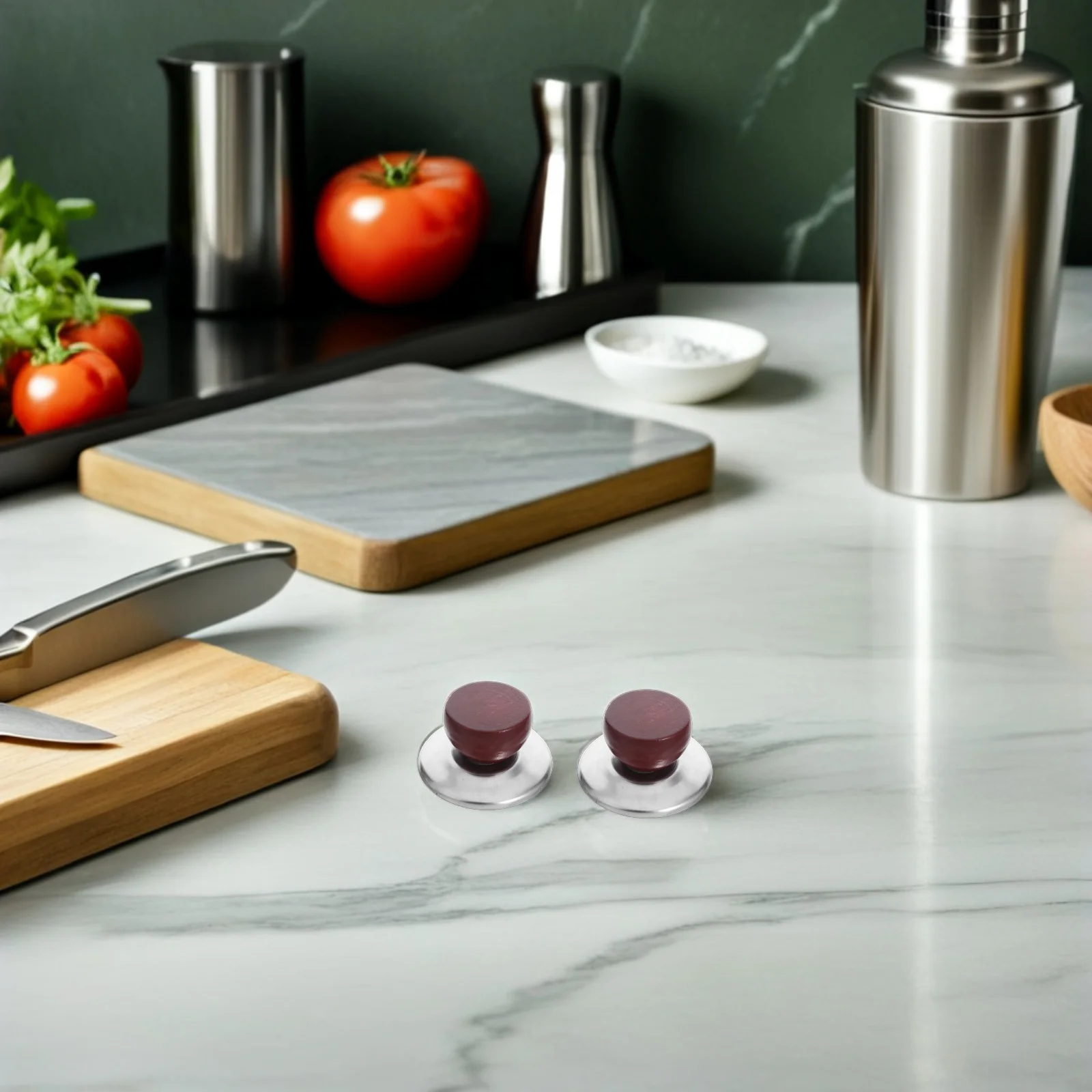 

2Pcs Universal Pot Lid Knob Replacement Wood Stainless Steel for Most Cookware Heat Resistant Lid Handle Pan Handles Replacement