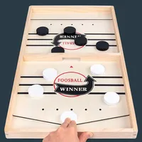Desktop Sling Puck Wooden Doubles Combat Table Tennis Table Hockey Game