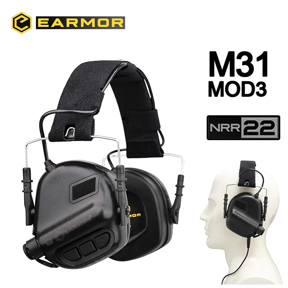 EARMOR New Outdoors NRR 22dB Tactical Headset M31 MOD3 Noise Canceling Earmuffs Military Anti-Noisy Shooting Earphone