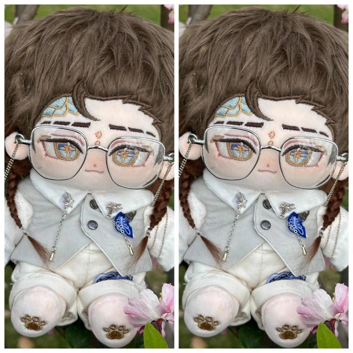 

20cm Anime Identity ⅤLuchino Diruse Professor Handsome Plush Doll Body Dress Up Clothes Cotton Plushies Figures Xmas Gift