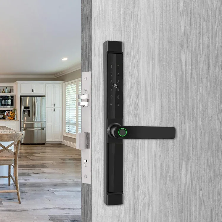 

005 Waterproof Tuya Smart Lock Front Door Ttlock Wifi Fingerprint Recognition Keyless Electronic Handle Smart Door Lock