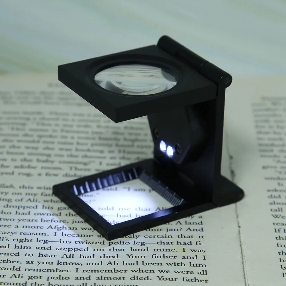 10X Folding Pocket Loupe Portable Magnifier Glass Desktop Magnifier Measurement Tools for Phone Computer Repairing