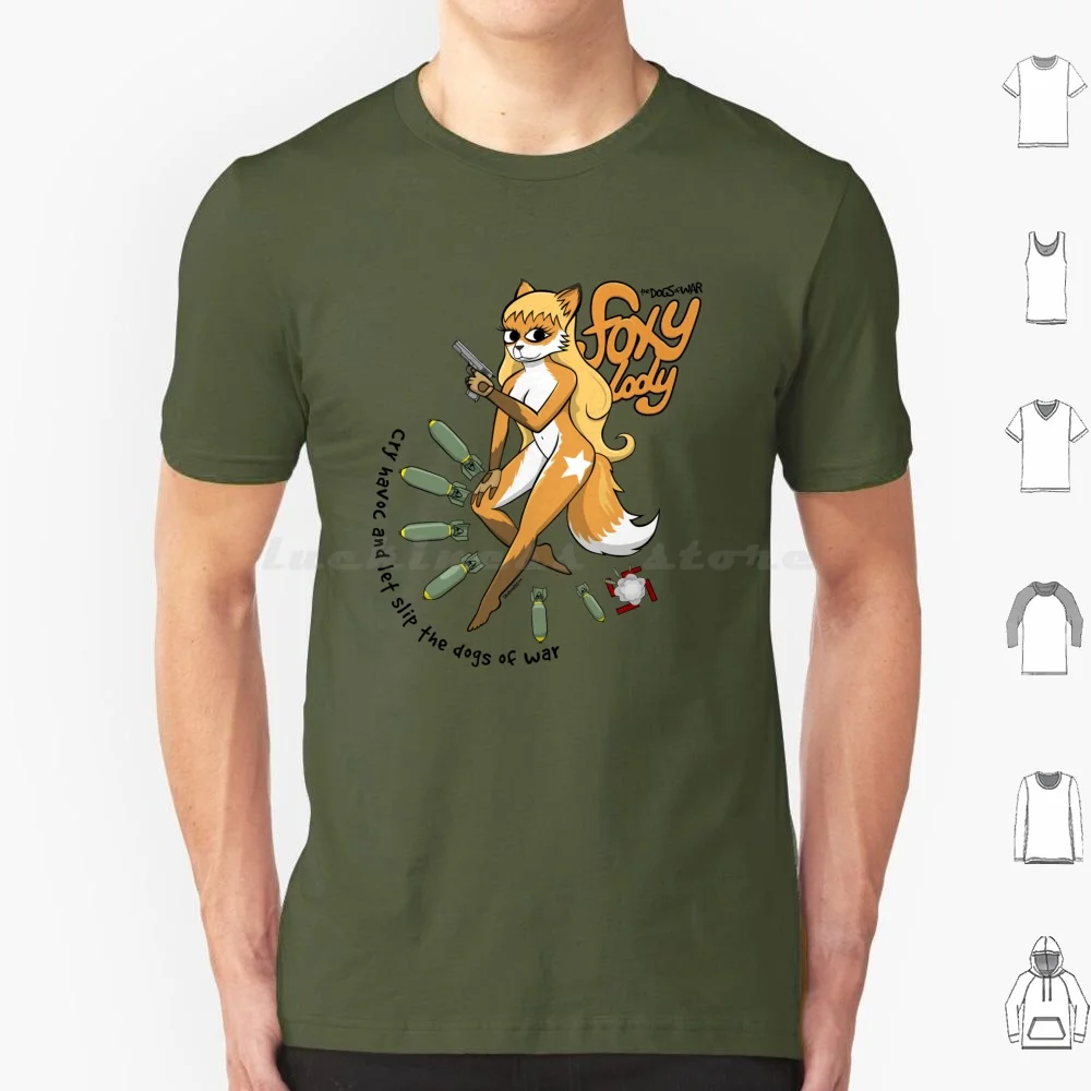 The Dogs Of War : Foxy Lady T Shirt Men Women Kids 6Xl Dogs Of War Pinup Cartoon Fox Hound K9 Canine Comic Art Ww2 Glamour