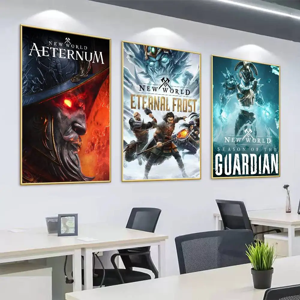 Game New World Adventure Poster Wall Prints for Living Room Bedroom Office Home Decoration Gift
