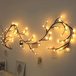 Branch Vine String Lights para Home Decor, Guirlanda Impermeável, Luzes de Fadas, Natal, Casamento, Festa, UE, EUA Plug, 8 Modos, 2.5m, 72LEDs