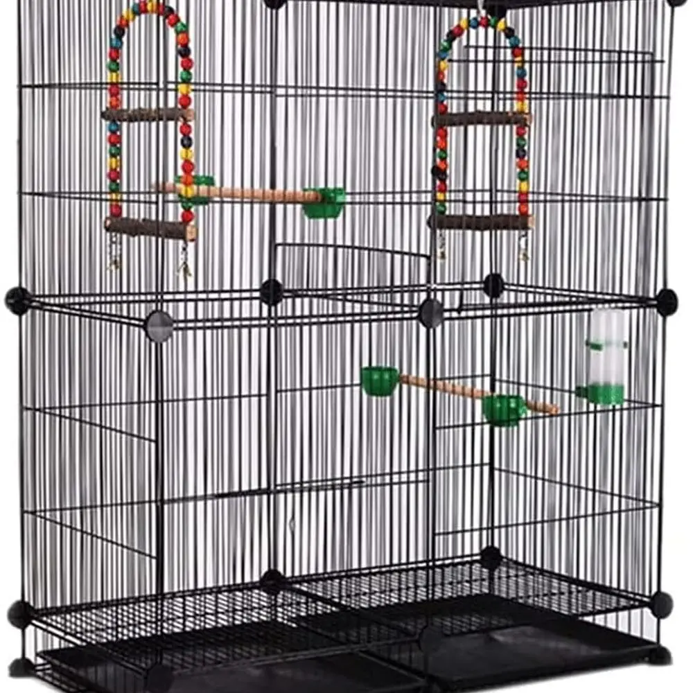 

Прочная металлическая большая клетка для попугая для наружного использования — креативный птичий домик с удобной переноской для балкона