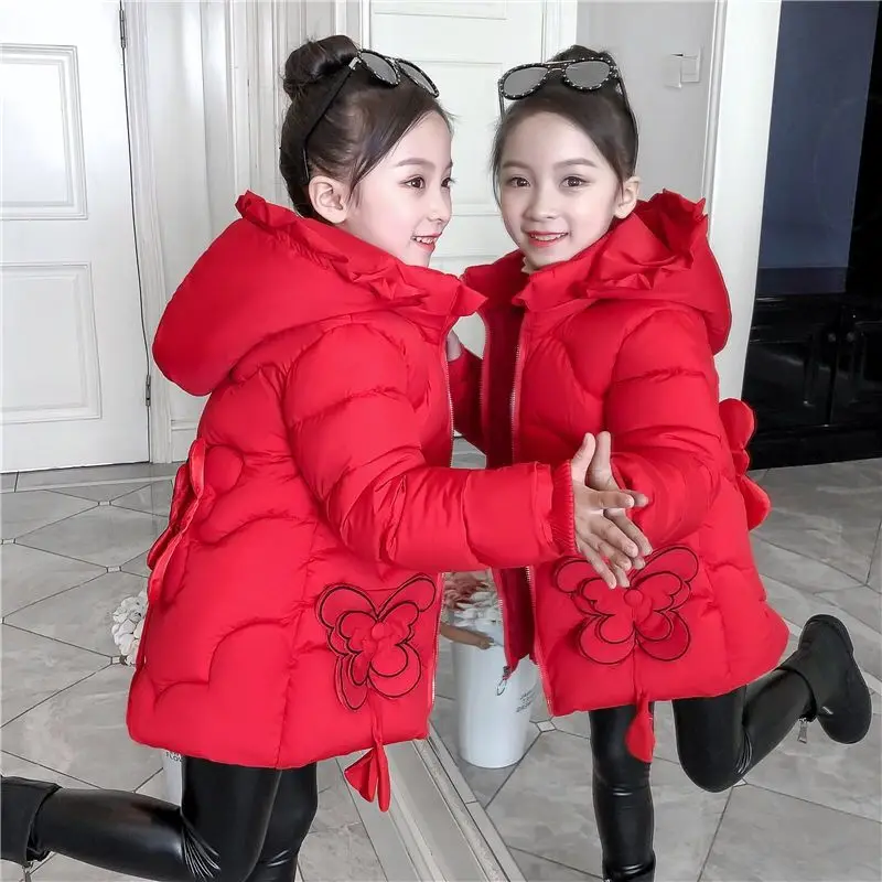 New Winter Girls Jackets Keep Warm Thicken Coat Fashion Zipper Waterproof Outerwear Kids Clothes for Girls 6 8 9 10 11 12 Years