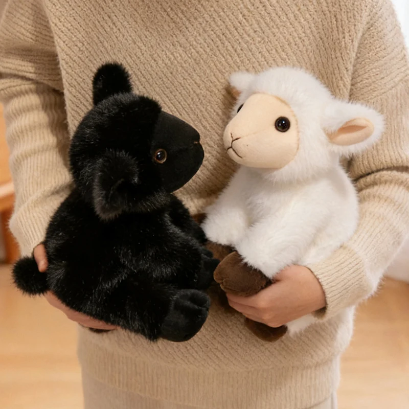 22cm New Year Mascot Sitting Sheep Plush Stuffed Lovely Goat Simualtion Doll Home Decro Birthday Gifts