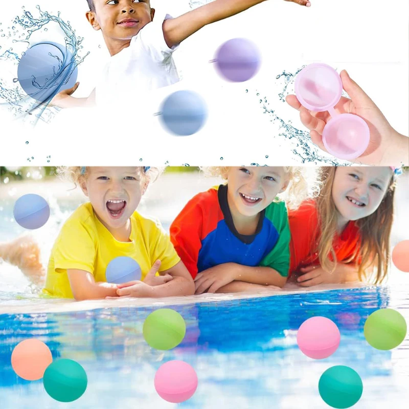 

Reusable Water Bomb Splash Water Balloons Silicone Absorbent Balls Pool Beach Play Toys Outdoor Party Favors Water Fight Games