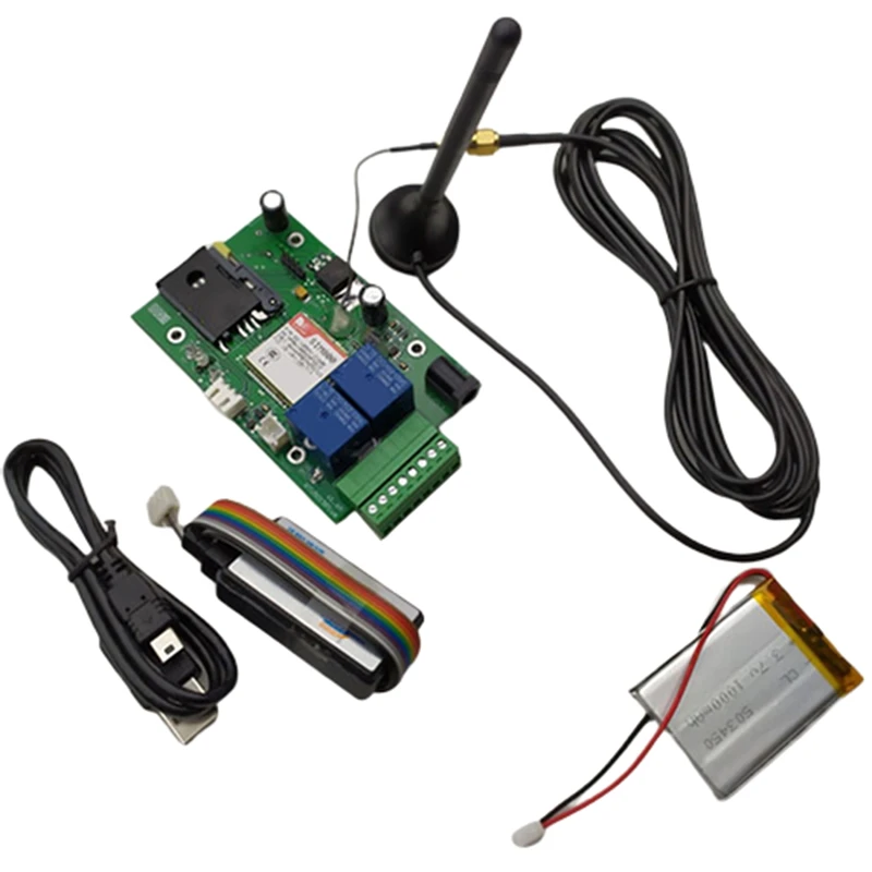 RTU5015 Plus GSM Remote Board With Two Alarm Input And One Relay Output And SMS Control Battery For Power Off Alarm-B64A