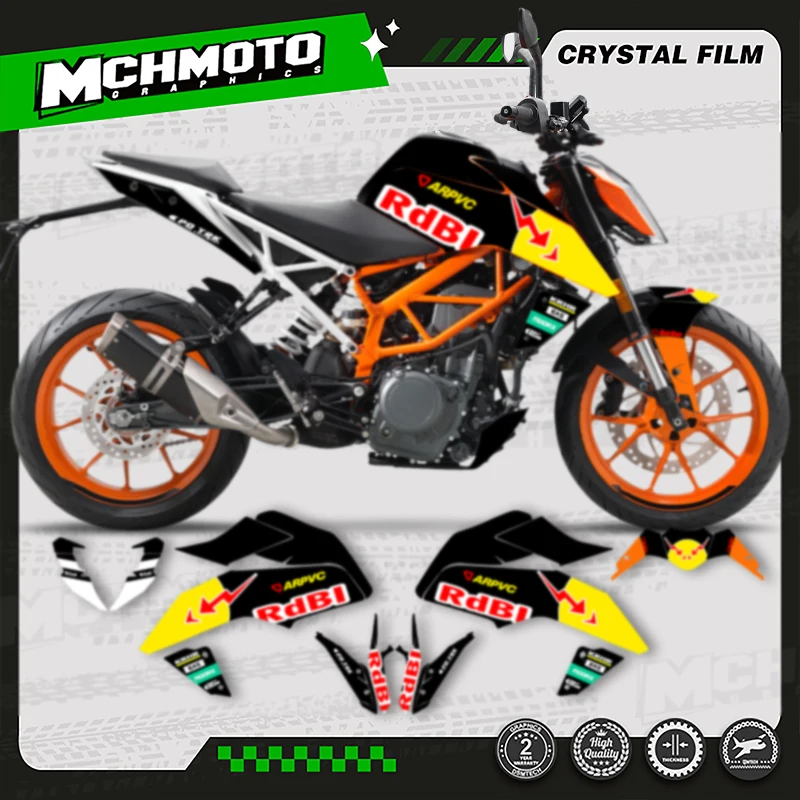 

MCHMFG Custom Graphics Background Decals Stickers Kits For KTM Duke 125 390 2017 2018 2019 2020 Number Name Custom
