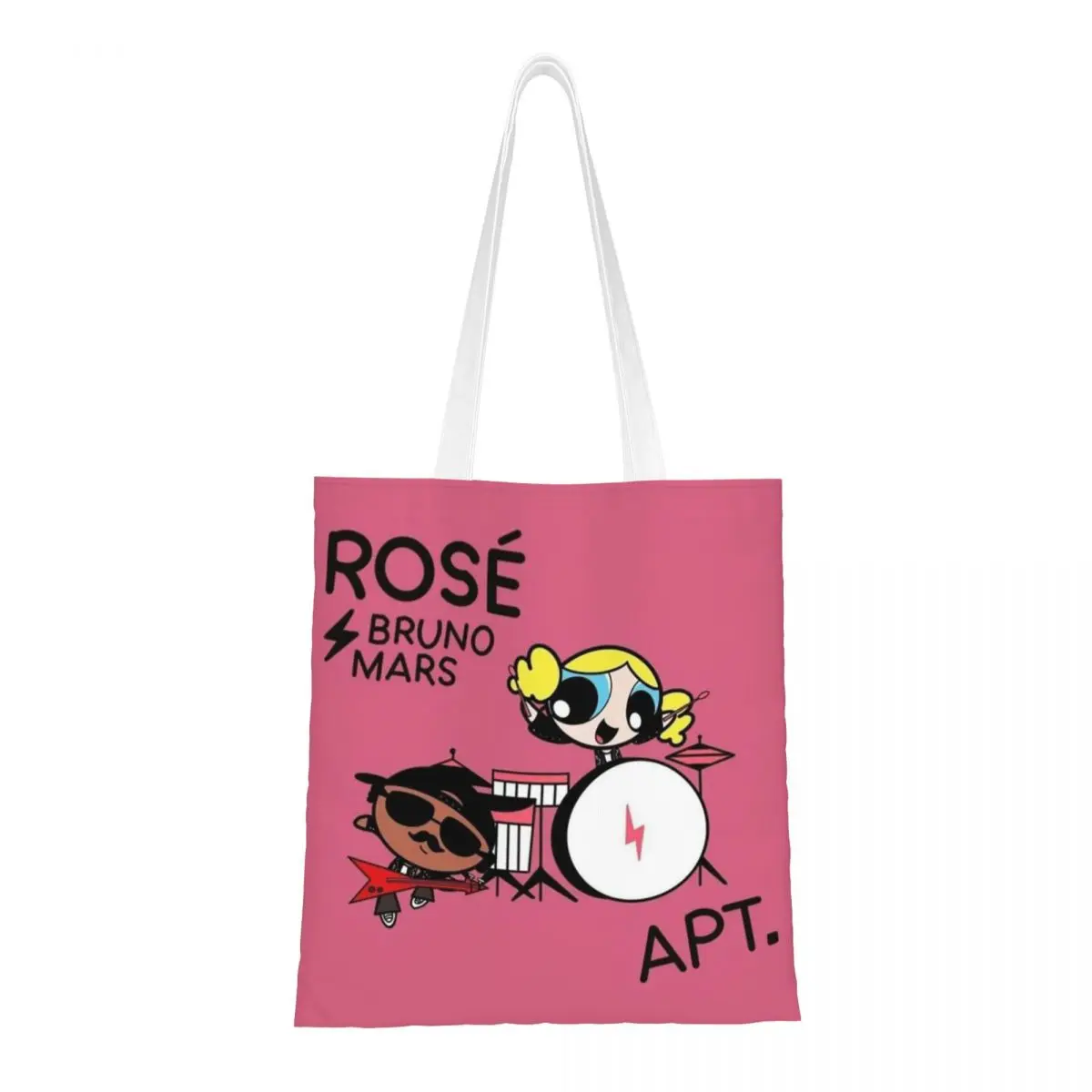 

Popular Music APT Cartoon Canvas Tote Bag Trendy Large Capacity Grocery Bag for Women Shopping Bags
