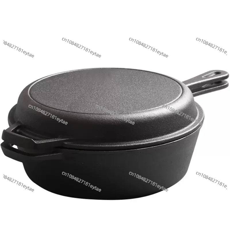 Cast ironCast iron dual-purpose Flat-bottomed steak fryingHousehold soup Uncoated saucepan Thickened