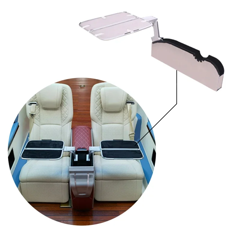 Customizable Luxury Car Seat Armrest Small Table Folding Dinner Table Work Table for VIP Cars
