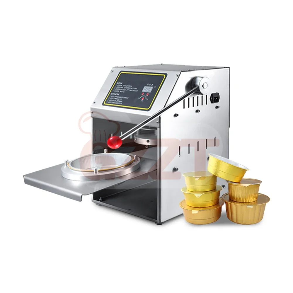 Customize Tea Coffee Capsule Manual Electrical Round Oval Aluminum Foil Container Lid Box Tray Sealer Sealing Machine