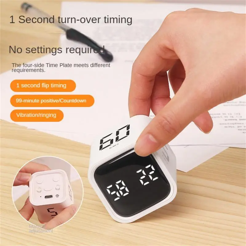 Led Display Exercise Self-discipline Visualization Type-c Charging Large Led Numbers Countdown/countdown Flip Timing Mini Timer