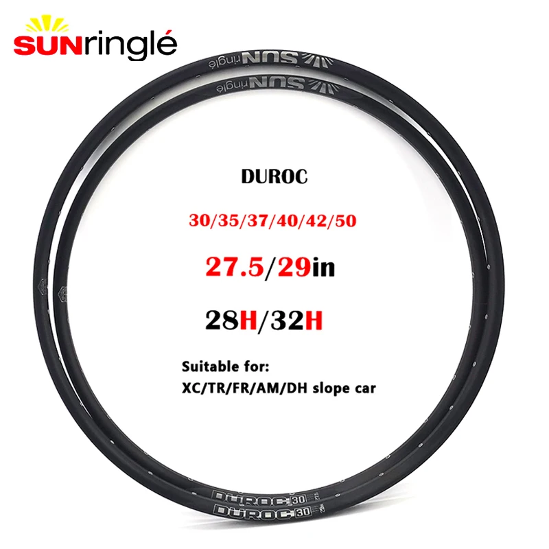 

SUNRingle DUROC 30/35/40/50/SD37/SD42 Bicycle rim Aluminum alloy Mountain bike 27.5/29inch 28/32holes XC/AM/FR/DH Tubeless rim