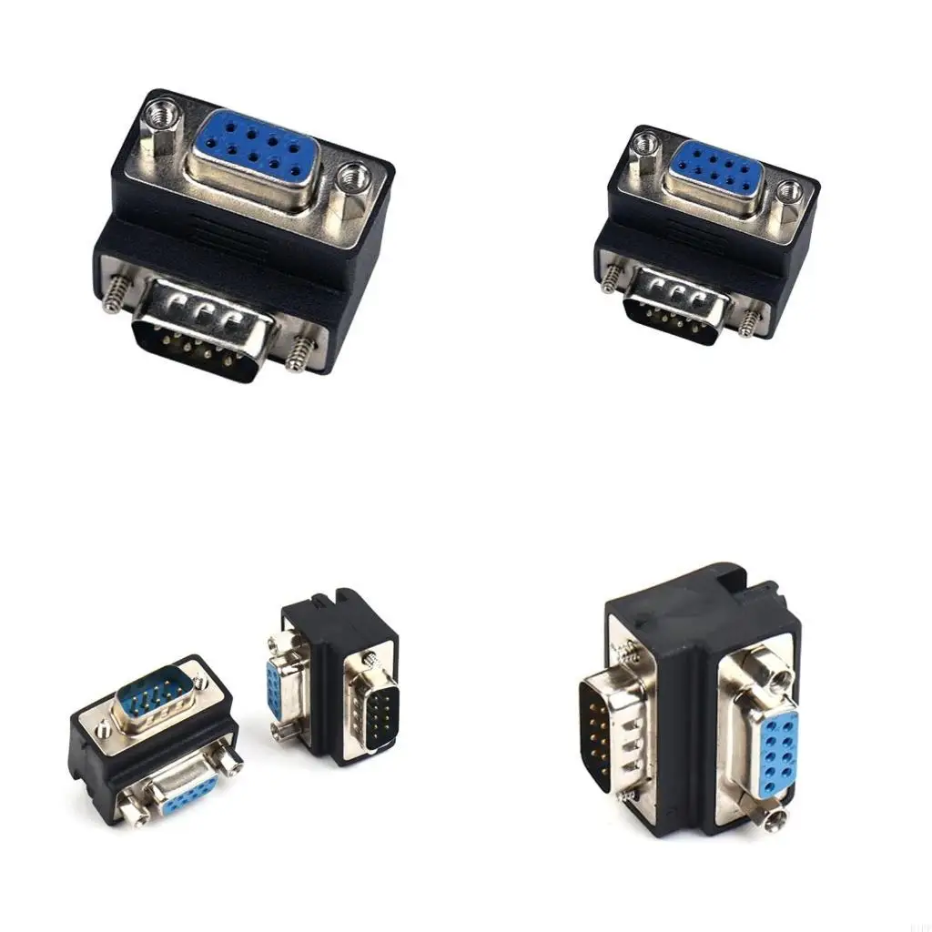 E1PF High Performance RS232 DB9pin Serial Male Female Converter Adapter 232 DP9 Coupler 90 Degree Elbow