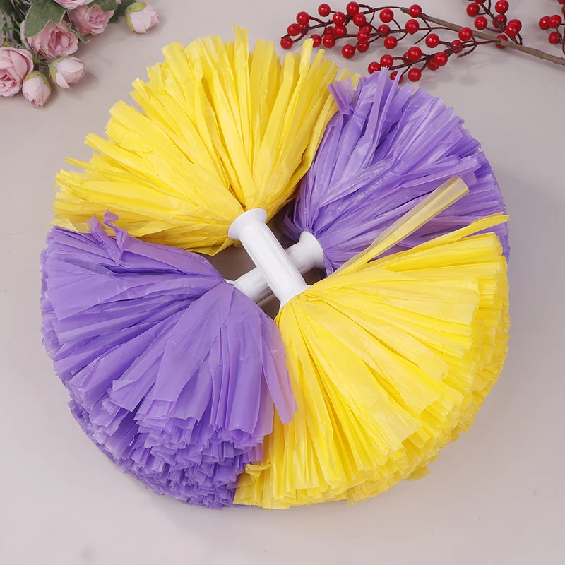 

Colorful Matte Cheerleading Pom Poms With Handle Big Cheer Balls Hand Dance Pompoms Accessories For Women Girl Kids