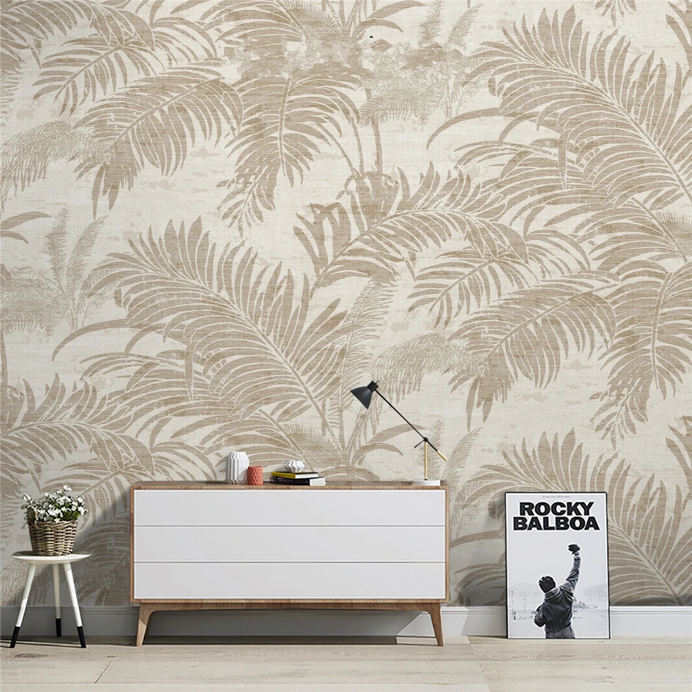 custom Nordic tropical palm tree wallpaper jungle coconut tree plant mural living room TV background landscape 3D art home decor