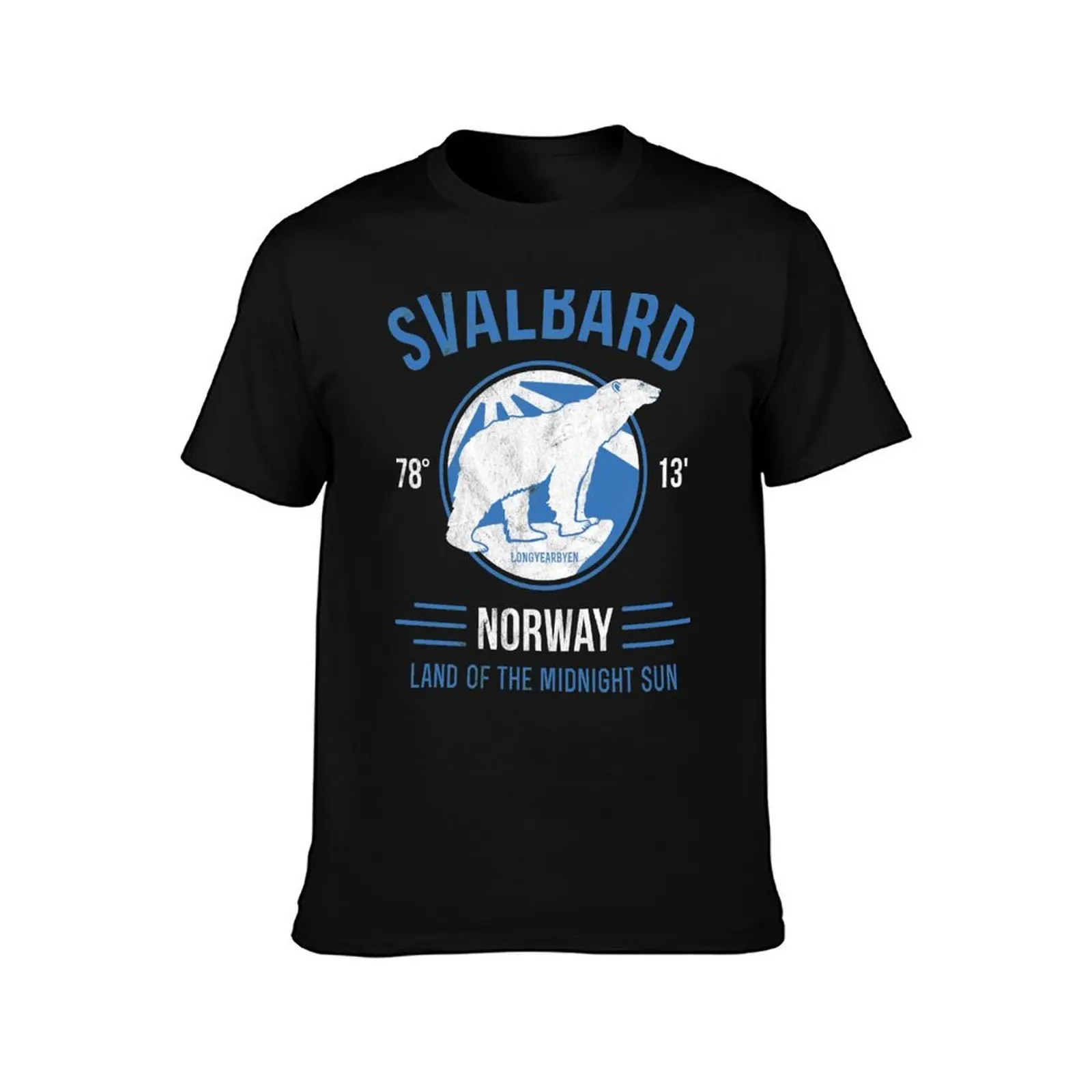 Svalbard Polar Bear - Midnight Sun in Norway T-Shirt, Summer Casual Cotton Tee, Oversized Streetwear Tops, Vintage Graphic Print