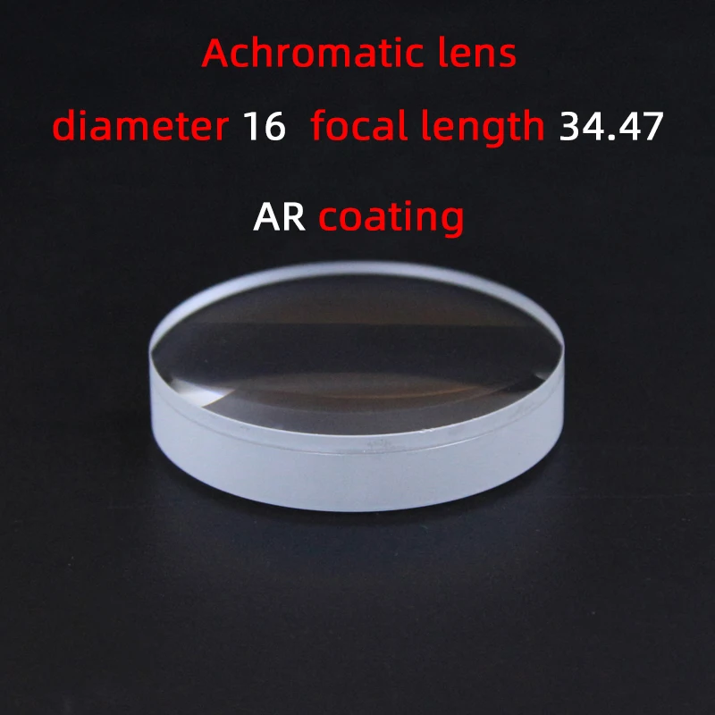 Achromatic Cemented Lens Optical Glass H-K9L H-ZF2 16mm Diameter 34 47mm Focal Length Coated 400-700nm Broadband