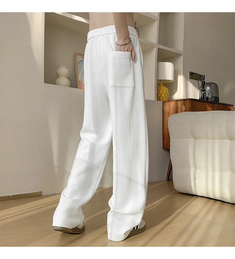 Baggy Casual Pants Men Simple Elegant Handsome Smart Casual British Style All-match Daily Soft Full-length Trousers High Street