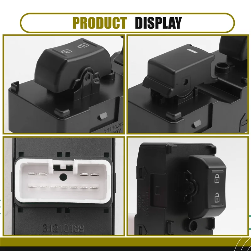 Pulsante di controllo alzacristallo elettrico anteriore lato destro per KIA Sorento 09- 14 93575-1U100 935751U100 11 PIN Parte di ricambio nel TIPO USA