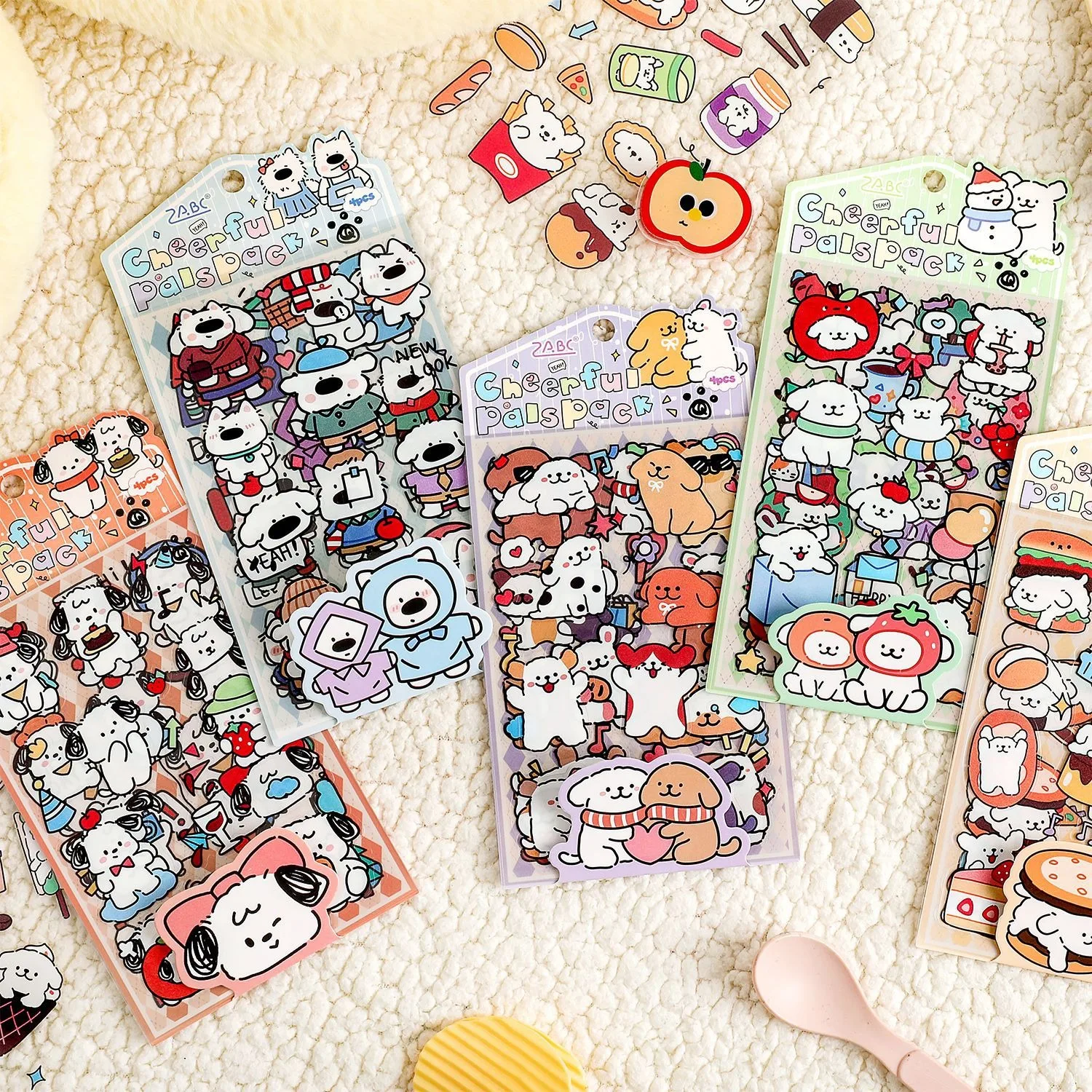 Energetic Cute Friends PET Stickers for Journaling, Cross-Border Kids Decals & Hand Account Scrapbook Supplies