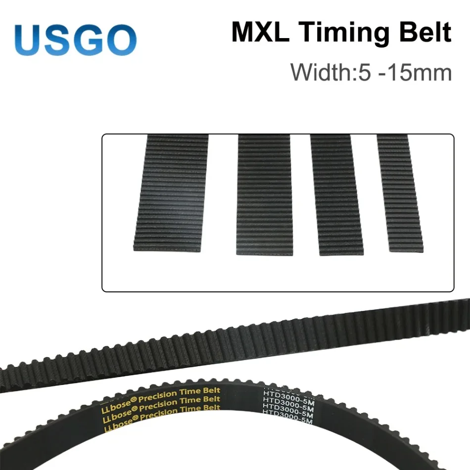 USGO MXL المفتوحة توقيت حزام نقل أحزمة المطاط مع الألياف الزجاجية عرض 5 مللي متر لآلة الحفر بالليزر CO2