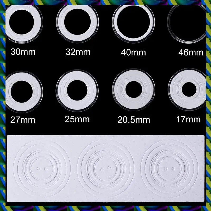 毎日 46 mm コイン カプセル ホルダーと保護ガスケット コイン ホルダー ケース ボックス コイン コレクション用品用 (8 サイズ、60 個)