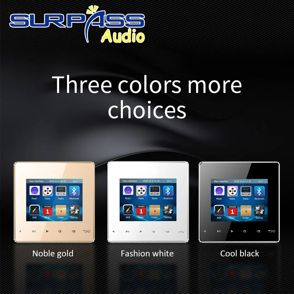 Home Audio Theater Background Music System On-wall Amplifier Ceiling Speaker Horn Mini Screen Bluetooth-compatible AUX FM USB