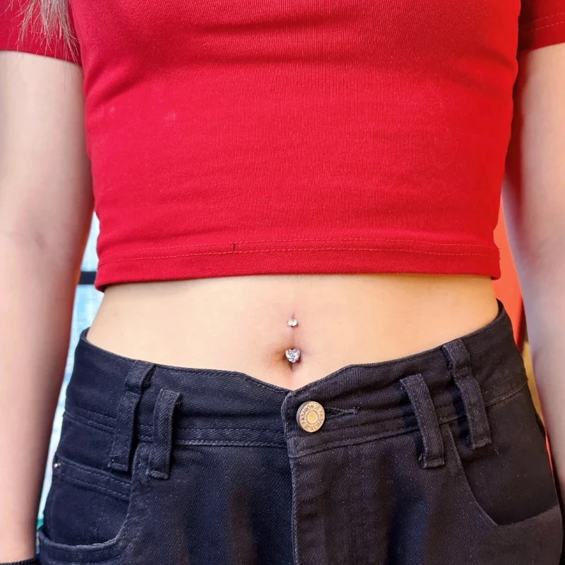 1/3PCS Crystal Belly Button Piercing Rings 14G Zircon Pink Blue Heart Belly Bar Navel Piercing Shiny Cartilage Body Jewelry Gift