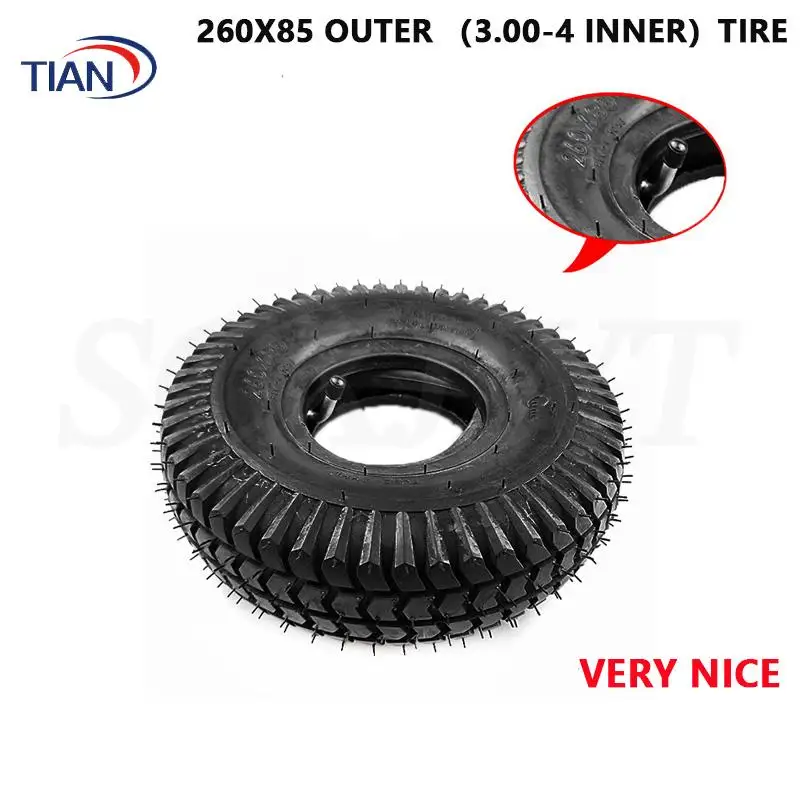 260x85 Tire and Inner Tube 3.00-4 (10 inch, 260*85) Knobby Scooter, ATV and Go Kart Tire and Tube  Tire Good Quality
