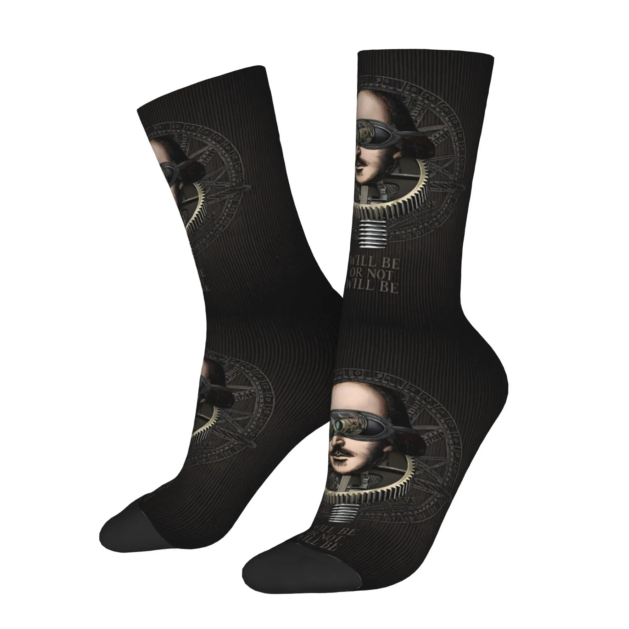 

Funny Happy Sock for Men Will Be Or Not Will Be Harajuku Quality Pattern Printed Crew Sock Seamless Gift