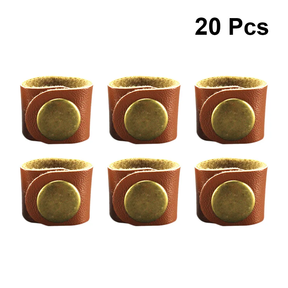 20Pcs PU Buckle Cable Organizer Tangle-Free Color-Coded Cord Winder for Headphones USB Cables Home Office Desktop