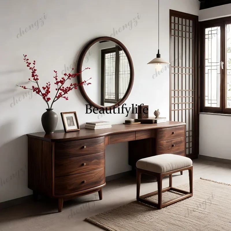 M178 New Chinese-style solid wood dresser, dressing stool combination bedroom, light luxury ash wood desk